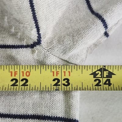 Nautica Sweater Mens XL Long Sleeve V-Neck Lightweight Striped Pullover - Thumbnail 2