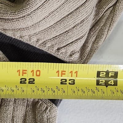 Calvin Klein Men's XXL V-Neck Pullover Sweater Brown Ribbed Long Sleeve - Thumbnail 2