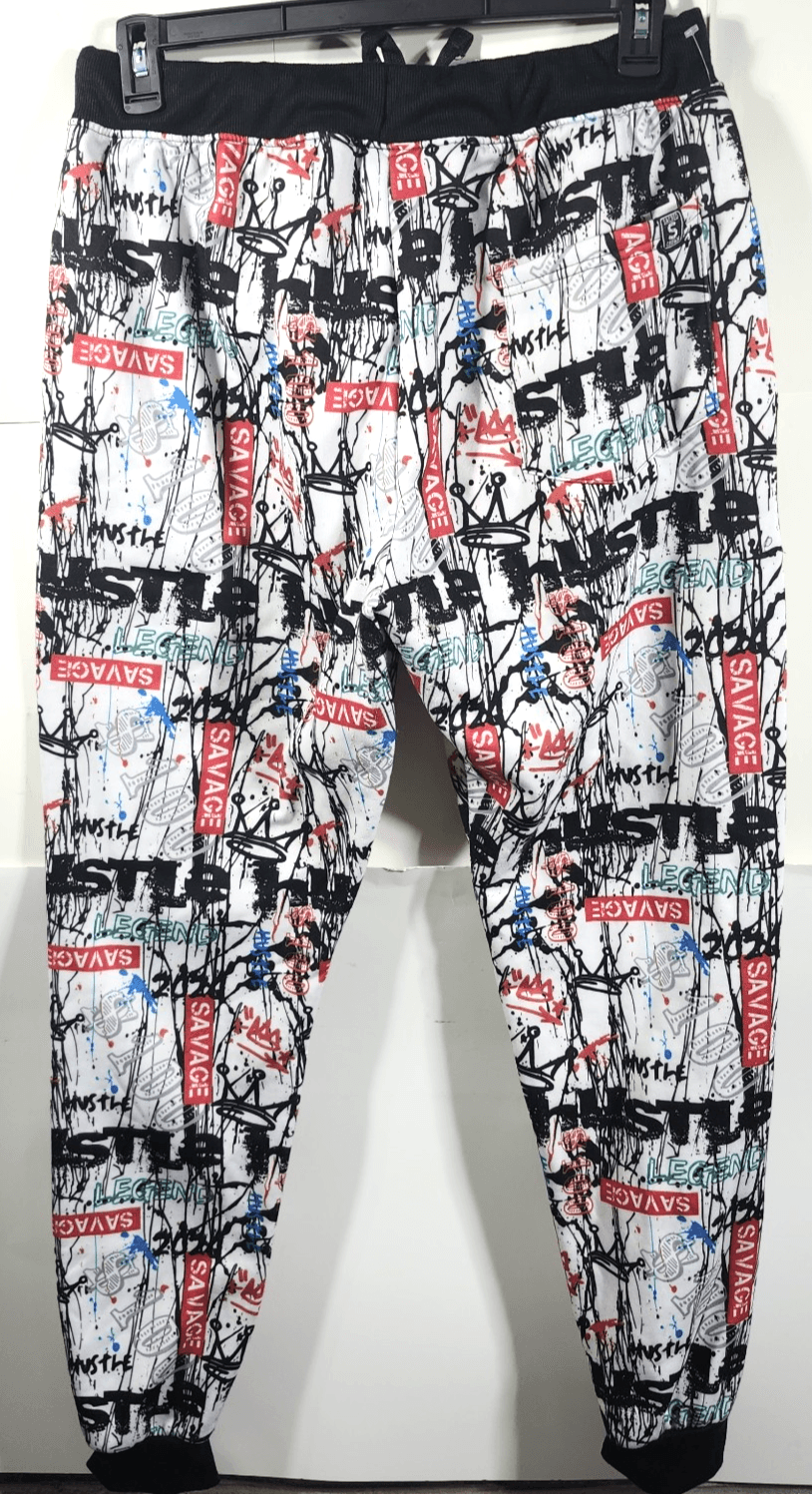 Sacred Crown Sweatpants Men’s XL Savage Graffiti Print Joggers W/Pockets - Thumbnail 6