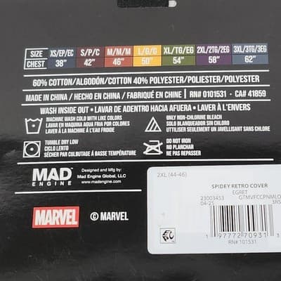 Marvel Men’s Size 2XL Spiderman Graphic Print Hoodie Long Sleeve NEW - Thumbnail 6