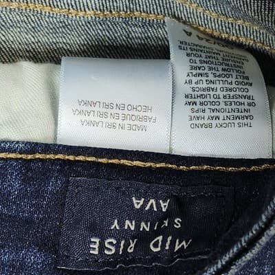 Lucky Brand Jean Size 00/24 Ava Skinny Mid Rise Women’s Blue Denim Pants Zip Fly - Thumbnail 9