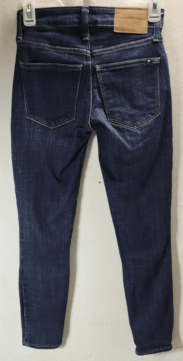 Lucky Brand Jean Size 00/24 Ava Skinny Mid Rise Women’s Blue Denim Pants Zip Fly - Thumbnail 4
