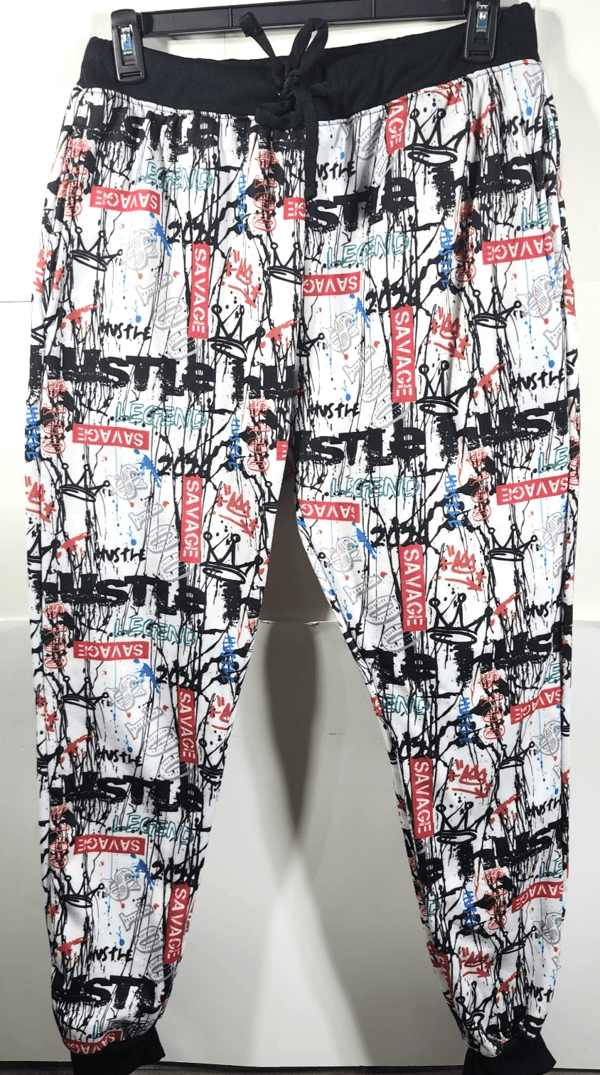 Sacred Crown Sweatpants Men’s XL Savage Graffiti Print Joggers W/Pockets - Thumbnail 5