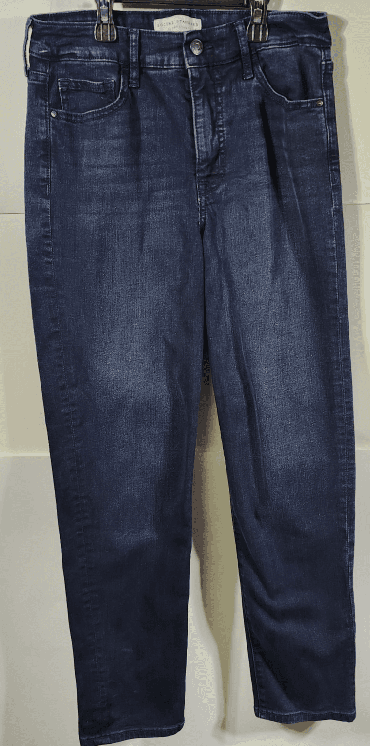 Social Standard Women's Jeans Size 4 Slim Straight Blue Denim Pants - Thumbnail 5