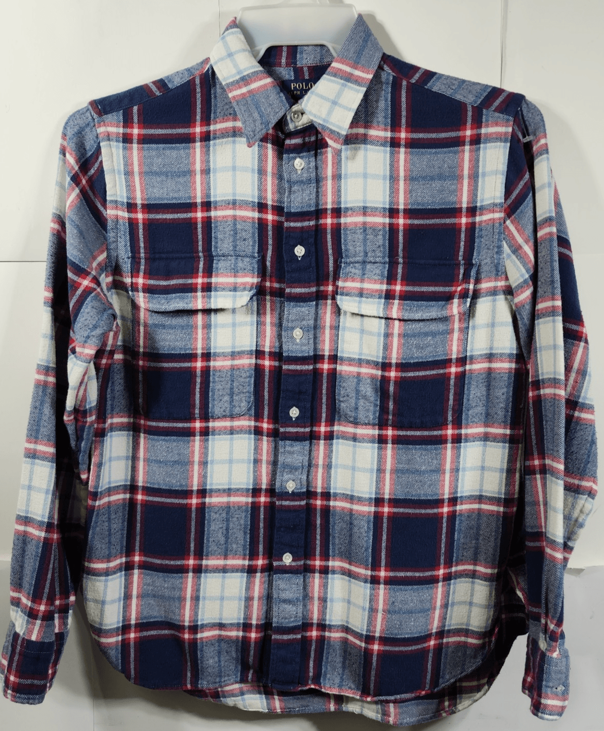Polo Ralph Lauren Men's M Shirt Button Up Multicolor Flannel Plaid Long Sleeve - Thumbnail 5