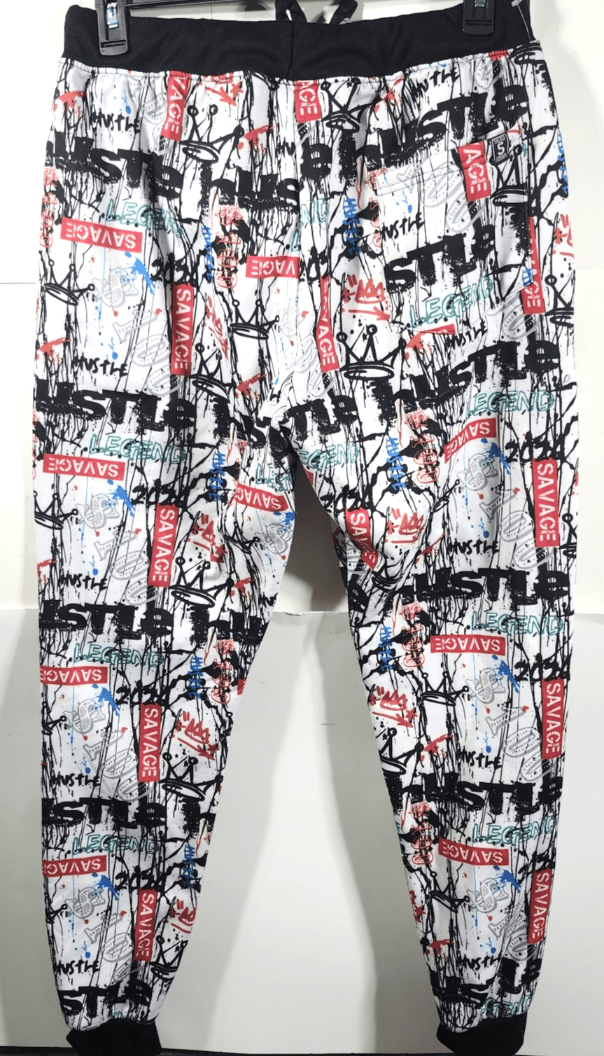 Sacred Crown Sweatpants Men’s XL Savage Graffiti Print Joggers W/Pockets - Thumbnail 4