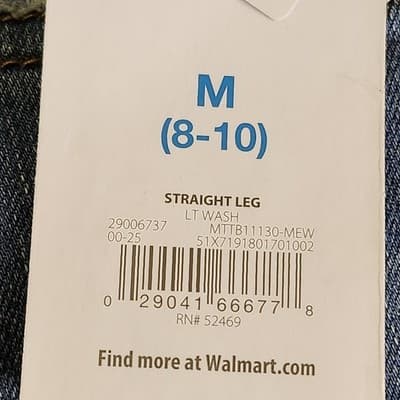 Time & Tru Women's M Maternity Jeans Straight Leg Blue Denim Stretch Pants NEW - Thumbnail 7