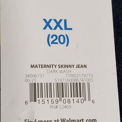 Time & Tru Women's XXL Maternity Jeans Skinny Blue Denim Stretch Pants NEW - Thumbnail 7
