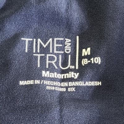 Time & Tru Women's M Maternity Jeans Straight Leg Blue Denim Stretch Pants NEW - Thumbnail 8