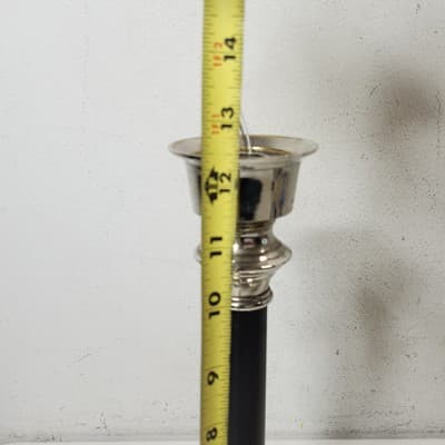 Woodwick Candle Holder Candle Stand Silver Black 12" Home Decor Accent - Thumbnail 4