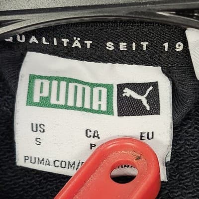 PUMA Mens Small Track Jacket Black White Full Zip Long Sleeve With Pockets - Thumbnail 7
