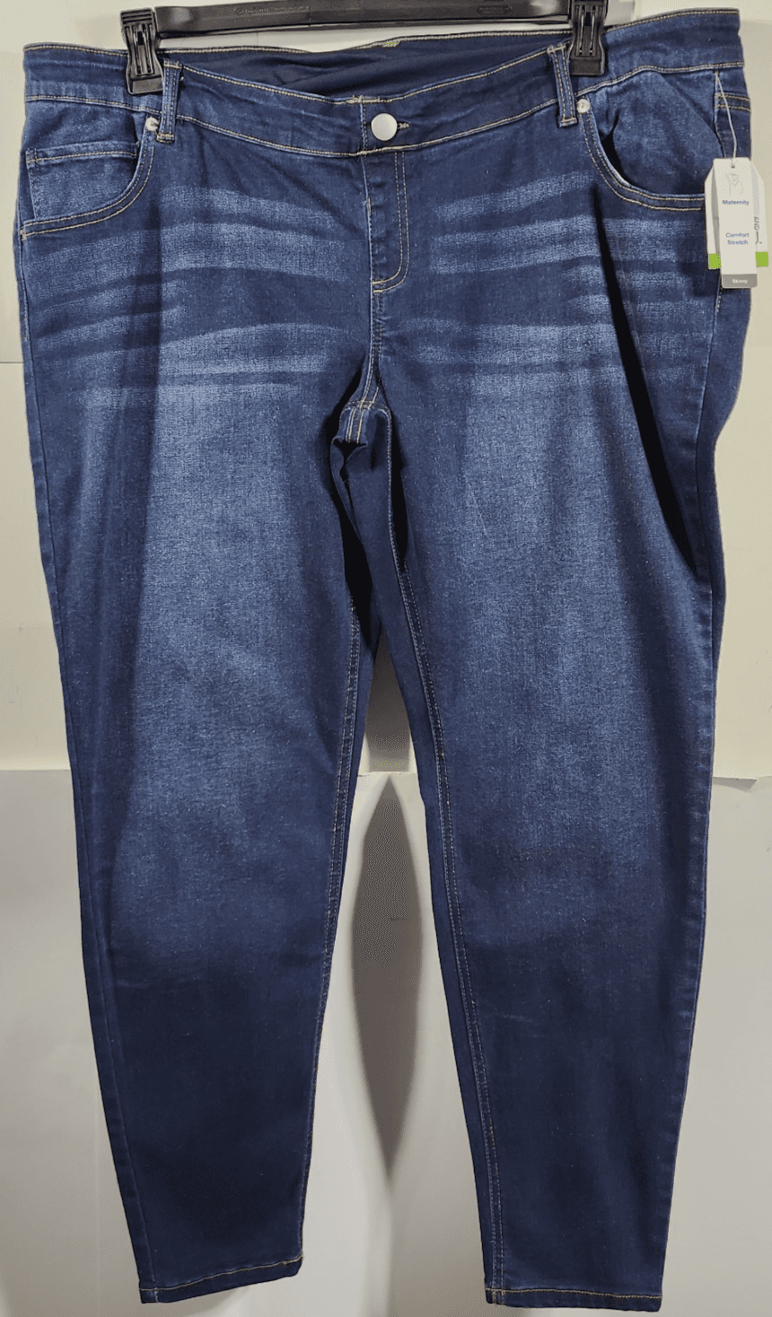 Time & Tru Women's XXL Maternity Jeans Skinny Blue Denim Stretch Pants NEW - Thumbnail 5