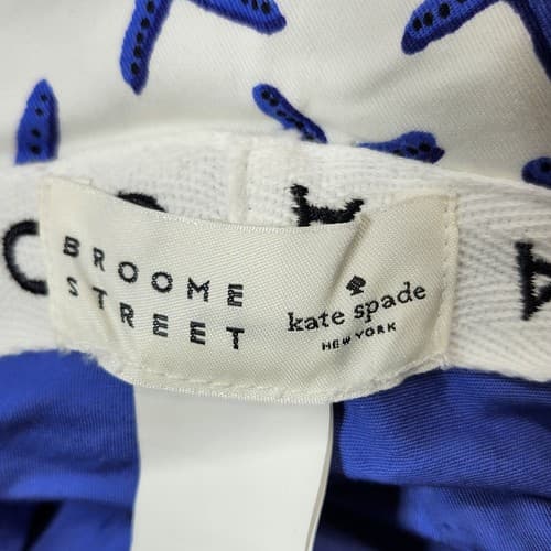 Broome Street Women's Bucket Hat One Size White Blue Star Design With Bow - Thumbnail 7