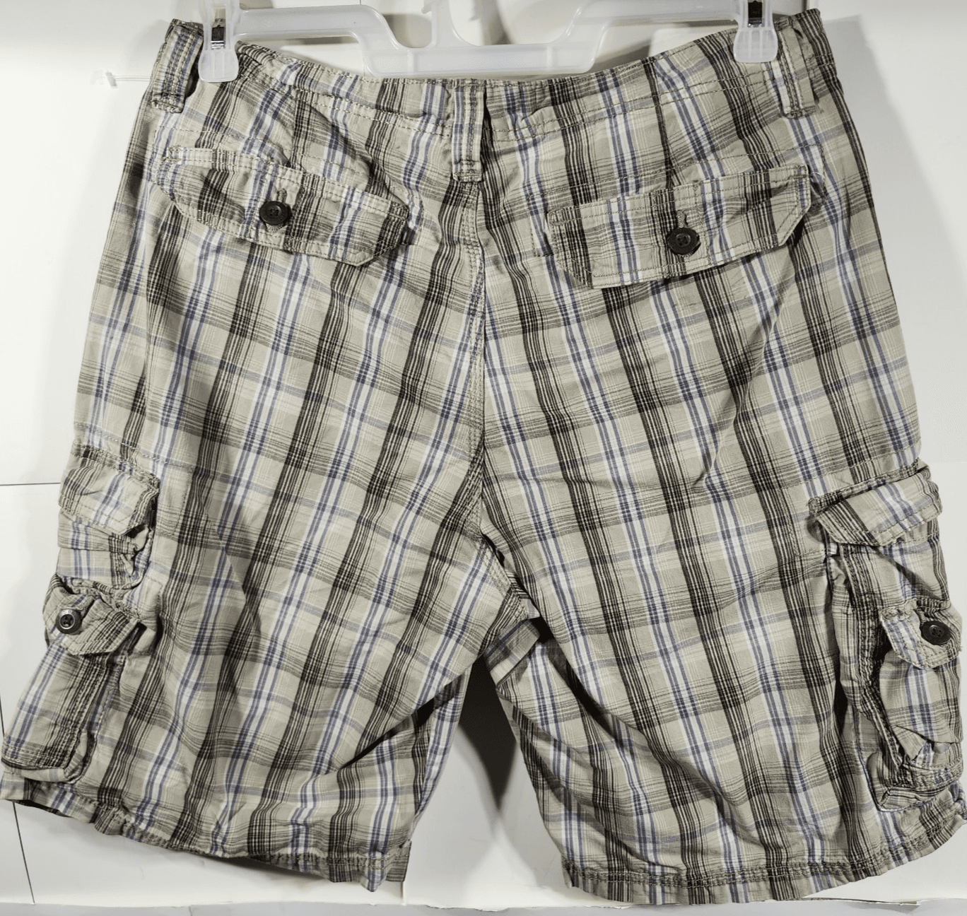 Lee Dungrees Men's Size 33 Cargo Shorts Brown Blue Plaid - Thumbnail 6