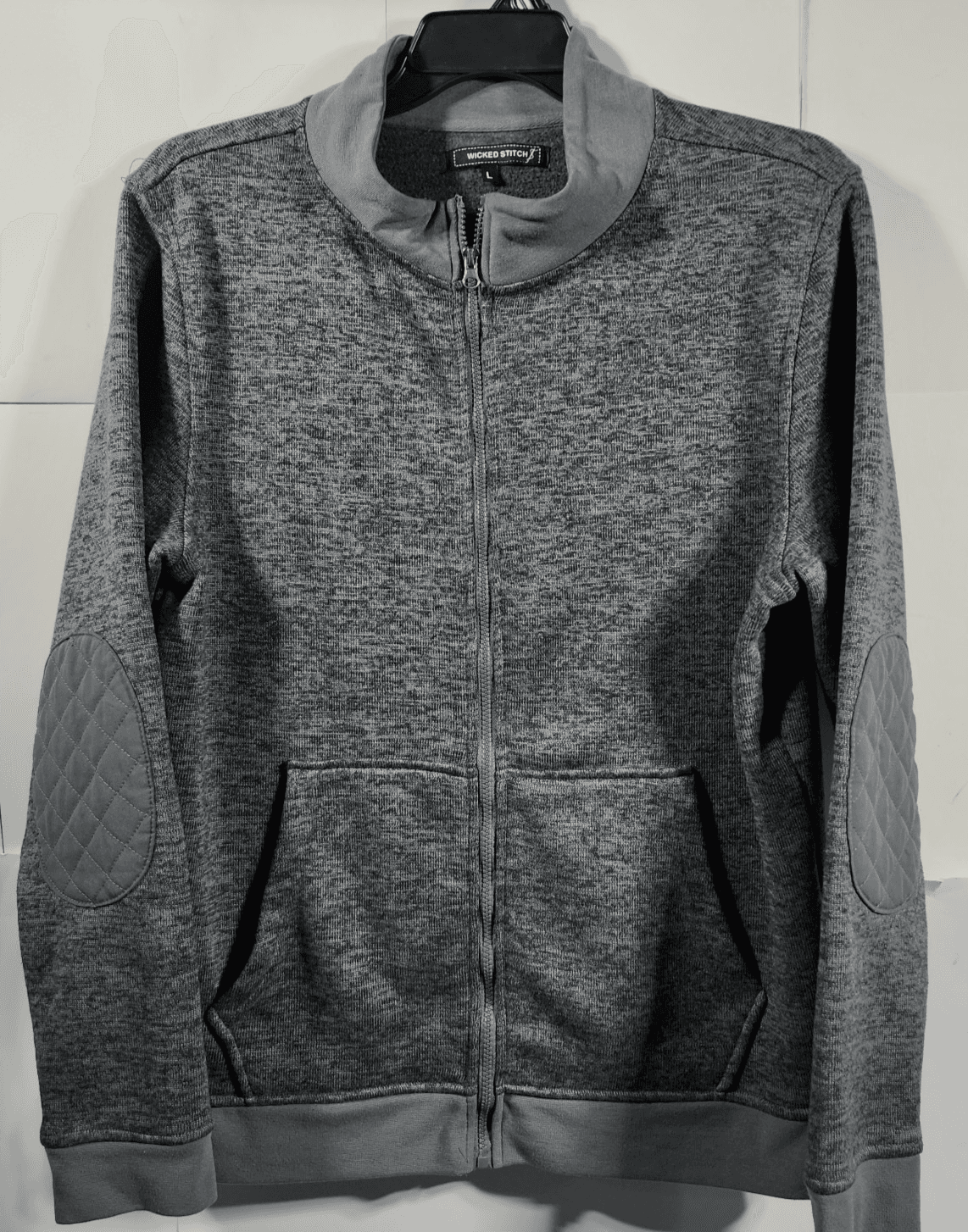 Wicked Stitch Men's L Full Zip Sweatshirt Gray Long Sleeve With Pockets - Thumbnail 5