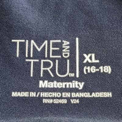 Time & Tru Women's XL Maternity Jeans Straight Leg Blue Denim Stretch Pants NEW - Thumbnail 8