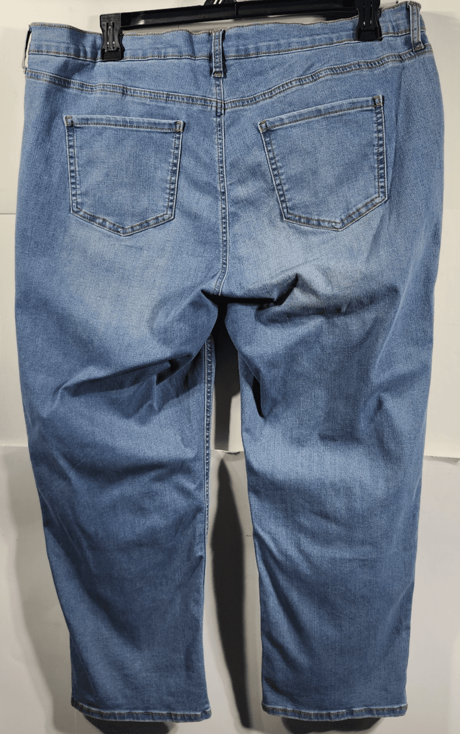 Time & Tru Women's XL Maternity Jeans Straight Leg Blue Denim Stretch Pants NEW - Thumbnail 4