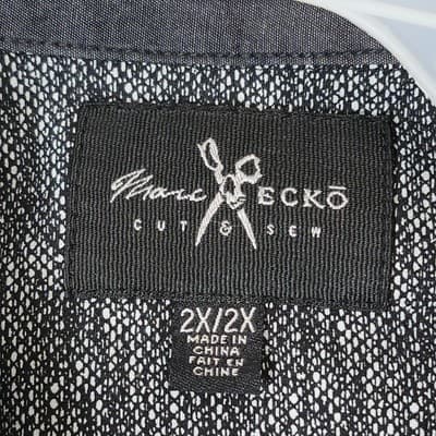 Marc Ecko Men's Size 2X Button Up Shirt Gray Long Sleeve - Thumbnail 7