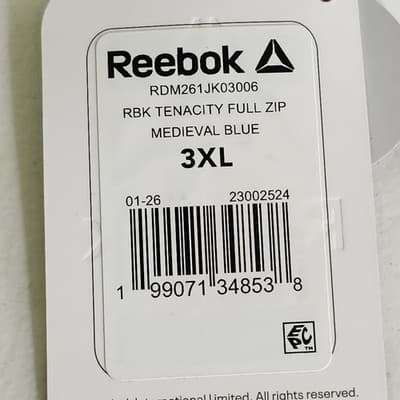 Reebok Men's 3XL Full Zip Jacket Blue Long Sleeve With Pockets NEW - Thumbnail 8