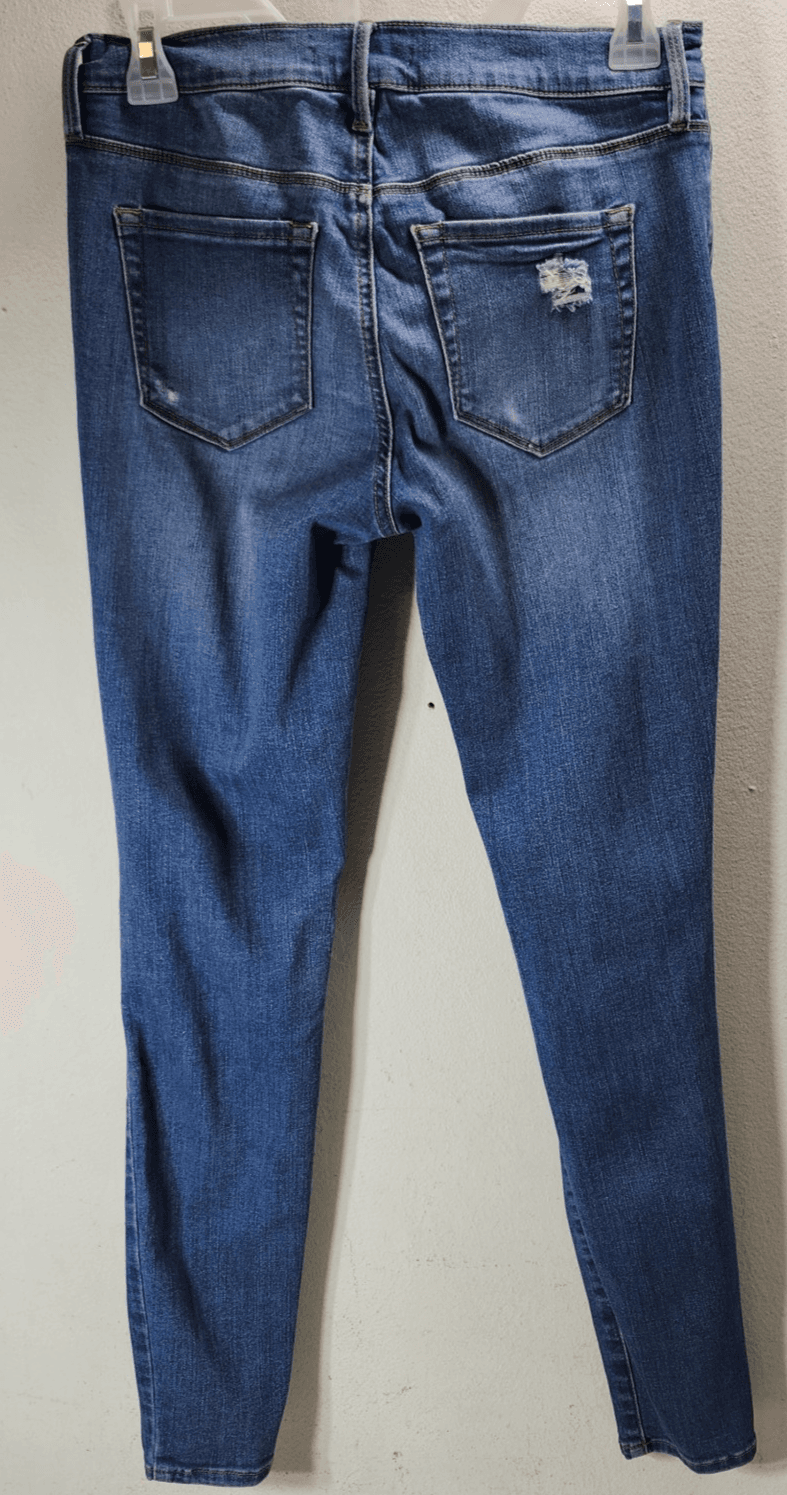 Pacsun Jeggings Women's Size 26 Perfect Fit Mid Rise Blue Denim Distressed Jeans - Thumbnail 4