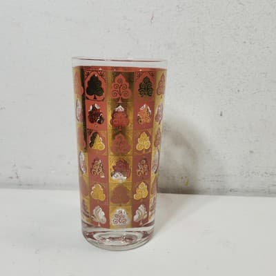 Vintage Cera MCM 22k Gold Plated Highball Glass Cup 5.5" - Thumbnail 4