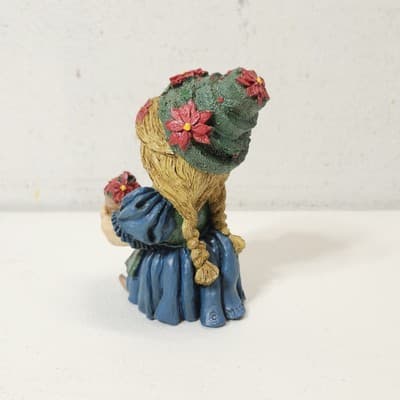 Mark Klaus Poinsettia Girl Figure Home Decor Resin - Thumbnail 5