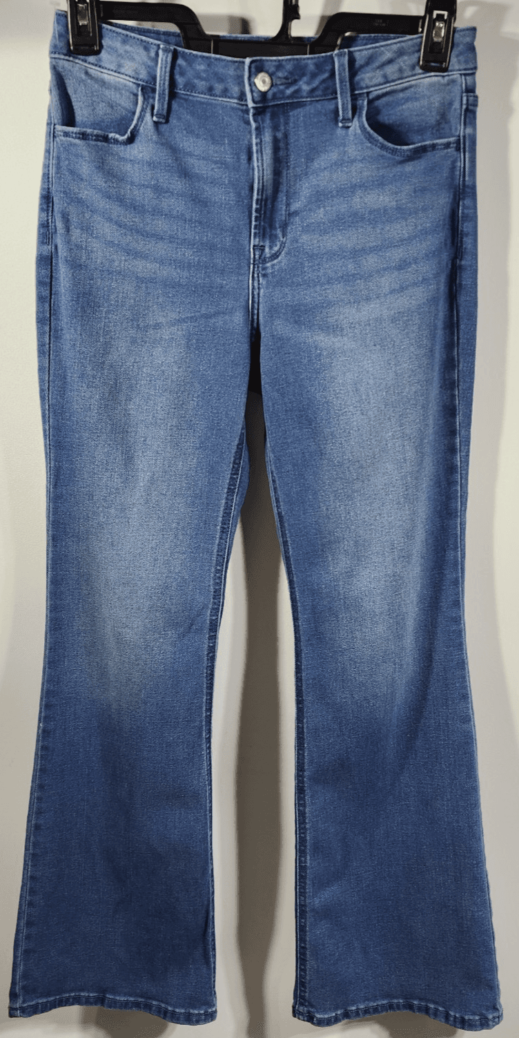 Old Navy Wow Flare Jeans Women's 6 Blue Denim High Rise Stretch - Thumbnail 5