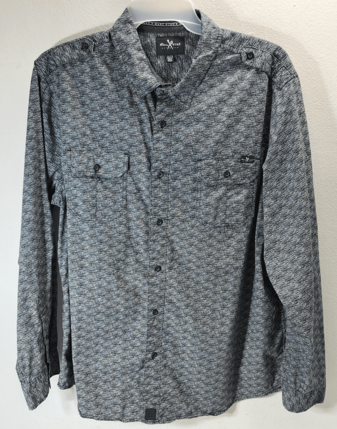 Marc Ecko Men's Size 2X Button Up Shirt Gray Long Sleeve - Thumbnail 5