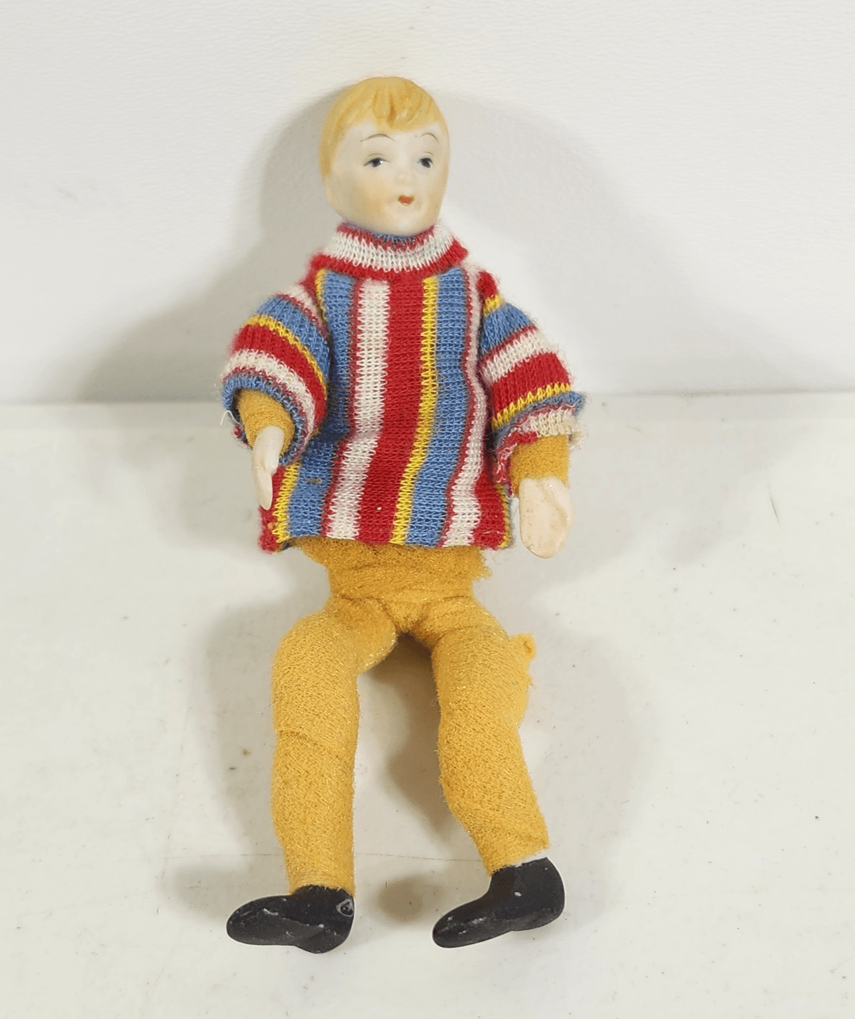 Vintage Dollhouse Erna Meyer Stockinette Boy Child Doll Germany 4" - Thumbnail 3