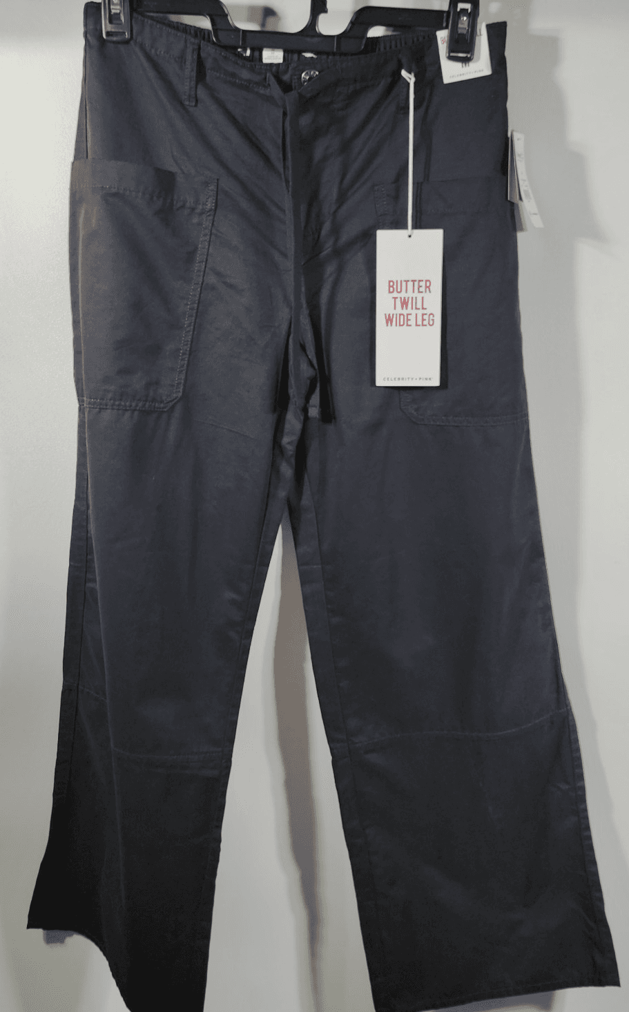 Celebrity Pink Butter Twill Wide Leg Pants Black Size Medium NEW - Thumbnail 9