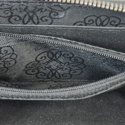 ENZO ANGIOLINI Womens Zip-Around Clutch Wallet Wristlet Black White - Thumbnail 8