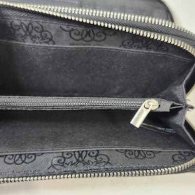 ENZO ANGIOLINI Womens Zip-Around Clutch Wallet Wristlet Black White - Thumbnail 7