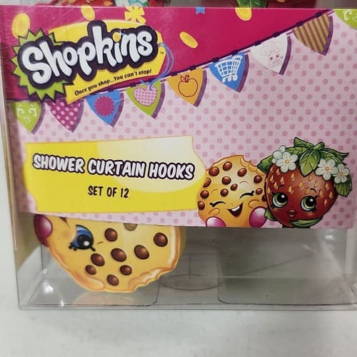 Shopkins Shower Curtain Hooks Kids Bathroom Decor Set Of 12 NEW - Thumbnail 3