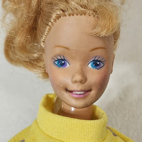 Vintage Twist & Turn Barbie Doll 1966 Mattel Blonde Hair Blue Eyes Kids Toy - Thumbnail 3