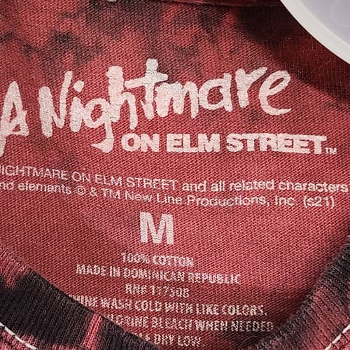 A Nightmare On Elm Street Mens T Shirt Size Medium Red Tye Dye Short Sleeve - Thumbnail 7