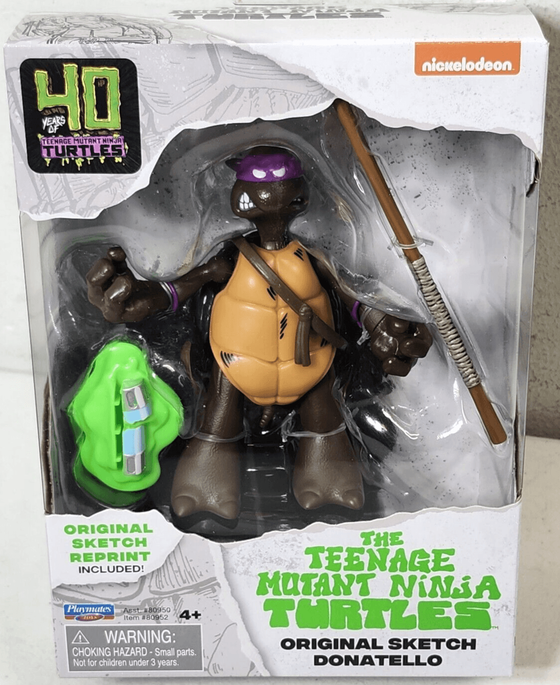 TMNT Original Sketch Donatello Action Figure Toy 40th Anniversary Playmates NEW