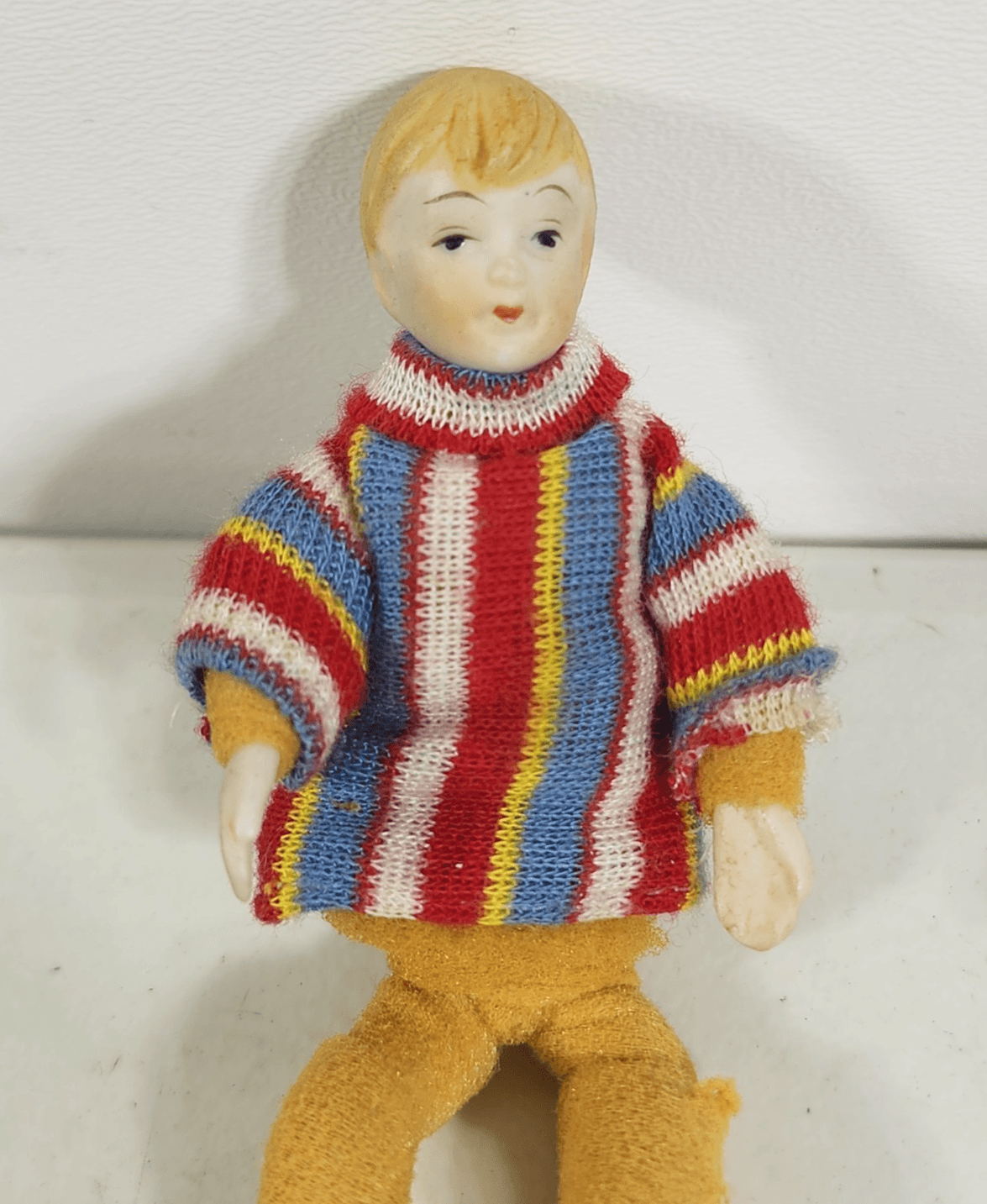 Vintage Dollhouse Erna Meyer Stockinette Boy Child Doll Germany 4" - Thumbnail 2