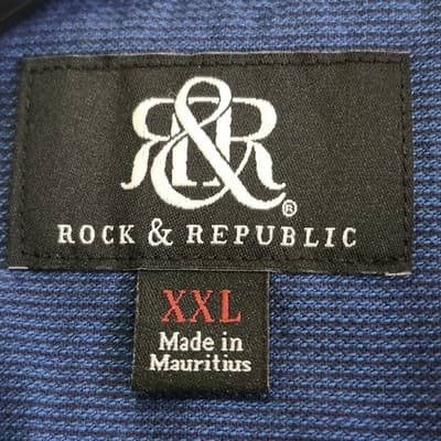 Rock & Republic Shirt Men's XXL Blue Long Sleeve Button Up - Thumbnail 7