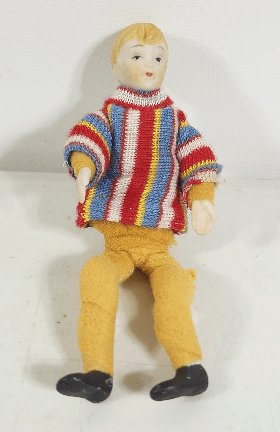 Vintage Dollhouse Erna Meyer Stockinette Boy Child Doll Germany 4"