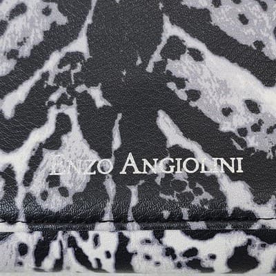 ENZO ANGIOLINI Womens Zip-Around Clutch Wallet Wristlet Black White - Thumbnail 3