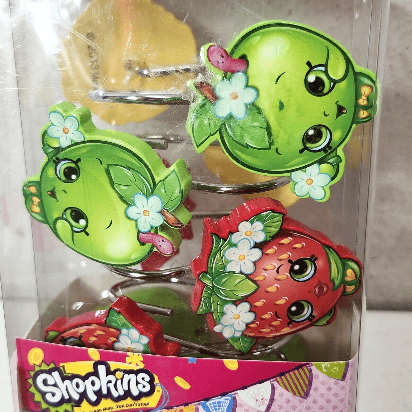 Shopkins Shower Curtain Hooks Kids Bathroom Decor Set Of 12 NEW - Thumbnail 2