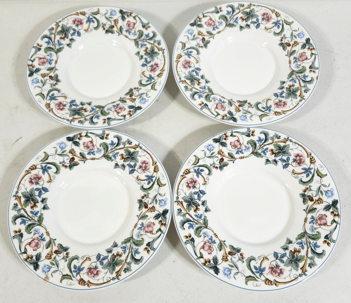 Mikasa Maxima Laureate Floral Saucer Plates 6.25" Japan Set Of 4