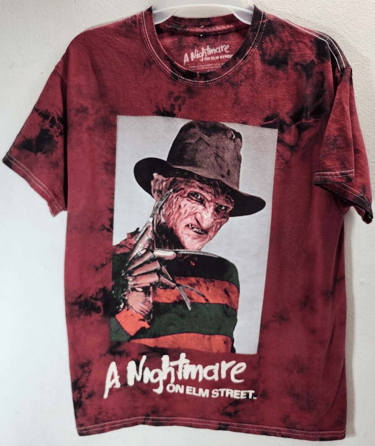 A Nightmare On Elm Street Mens T Shirt Size Medium Red Tye Dye Short Sleeve - Thumbnail 5