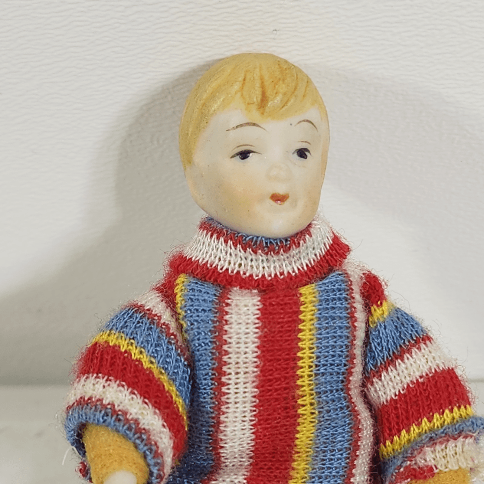 Vintage Dollhouse Erna Meyer Stockinette Boy Child Doll Germany 4" - Thumbnail 4