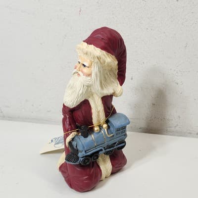 Enesco World of Sinterklaas Santa Figure with Train Holiday Home Decor 8" - Thumbnail 4