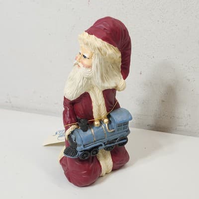 Enesco World of Sinterklaas Santa Figure with Train Holiday Home Decor 8" - Thumbnail 5