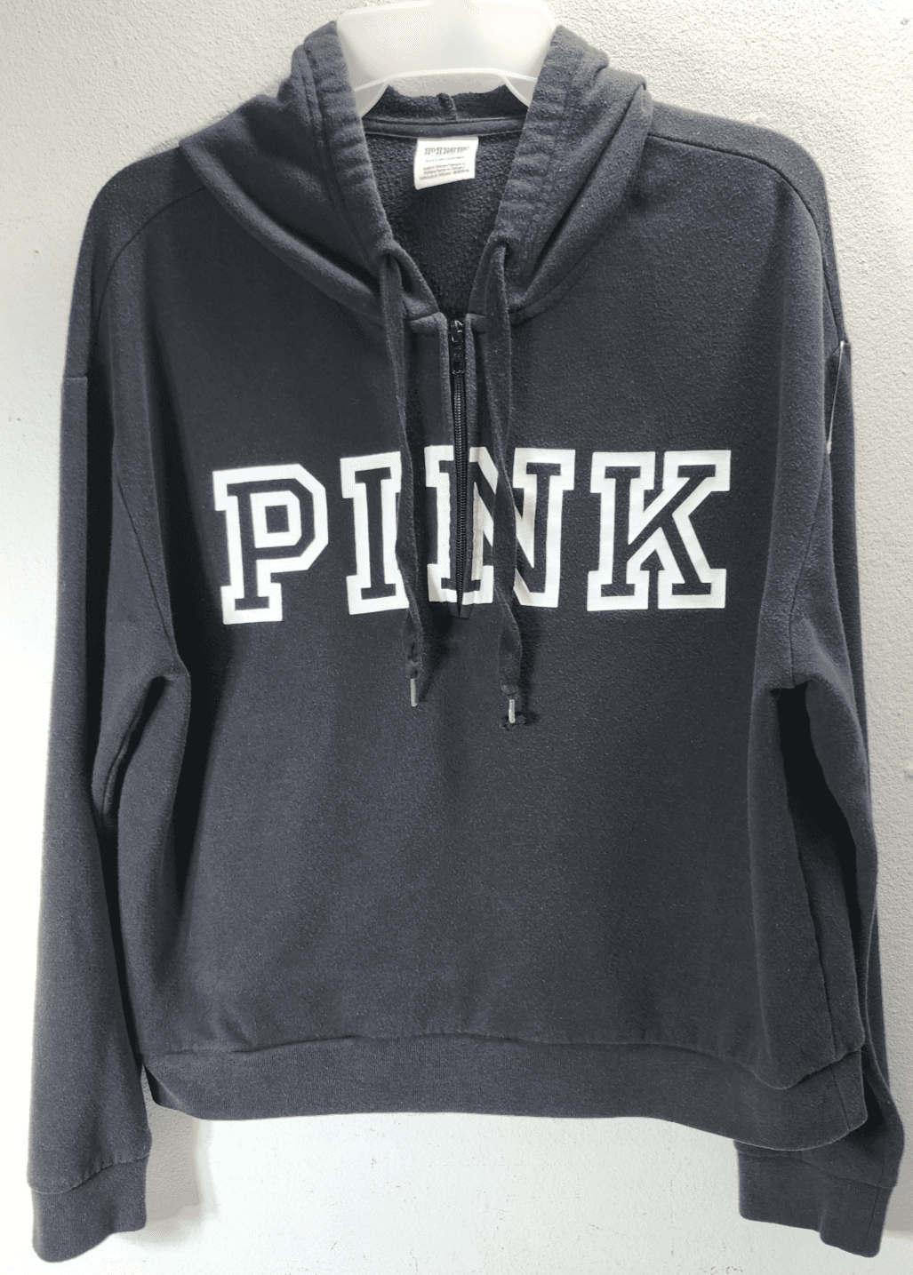 PINK Victoria's Secret Women’s Hoodie Size Small Black Hooded Sweatshirt