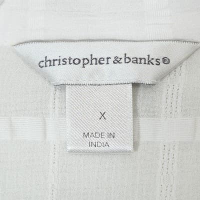 Christopher And Banks Women’s White Button-Up Blouse Size X Shirt Top - Thumbnail 7