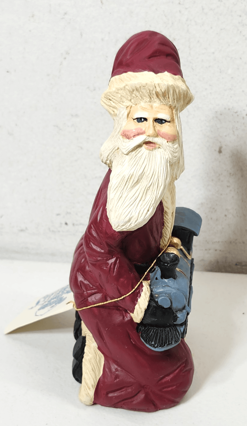 Enesco World of Sinterklaas Santa Figure with Train Holiday Home Decor 8"