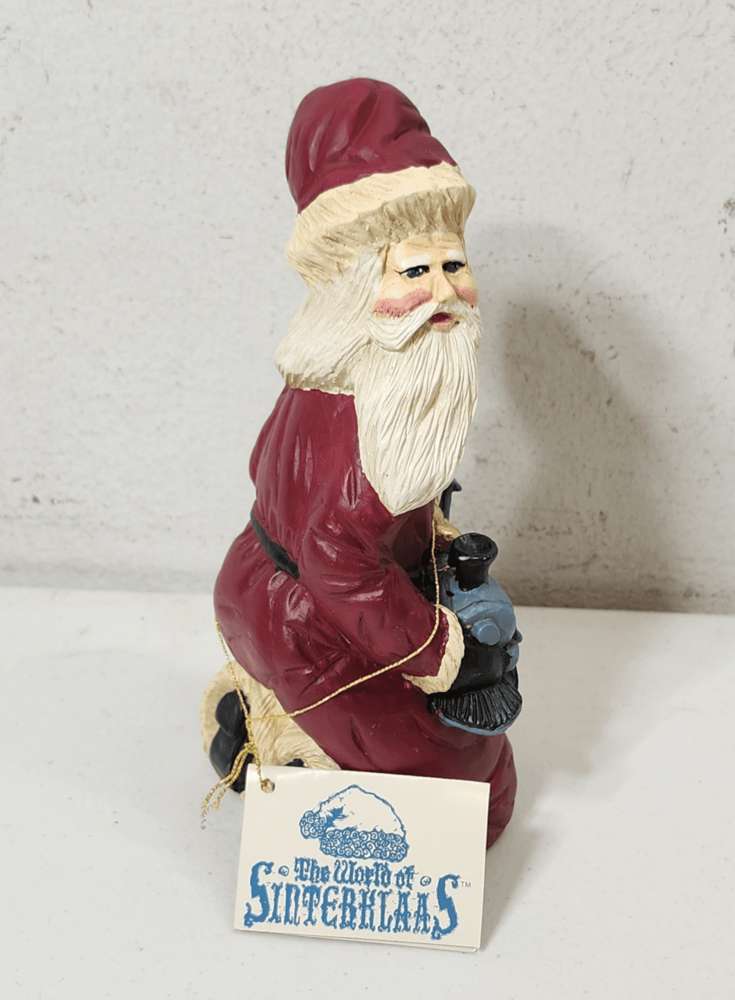 Enesco World of Sinterklaas Santa Figure with Train Holiday Home Decor 8" - Thumbnail 10